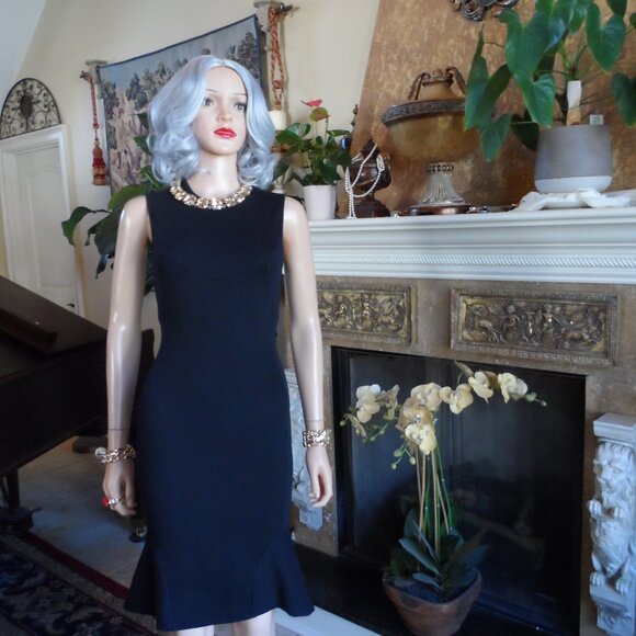 Stella McCartney Black Sheath Dress w/Flounce Hemline Detail Size IT 38 US 2 - Picture 3 of 16